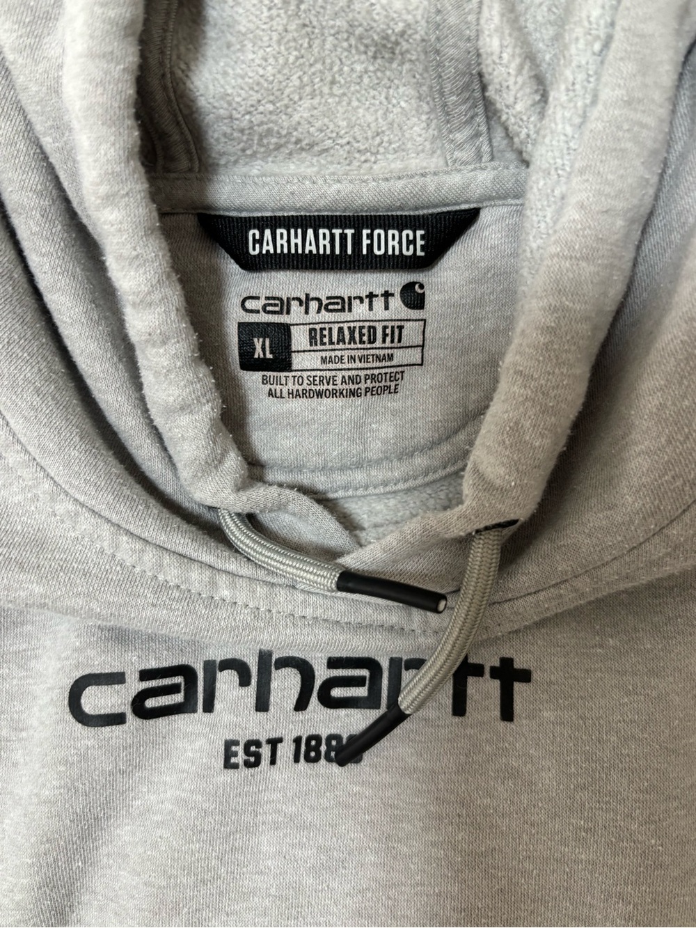 Carhartt Force Relaxed Fit Grey Graphic Pullover Hoodie XL